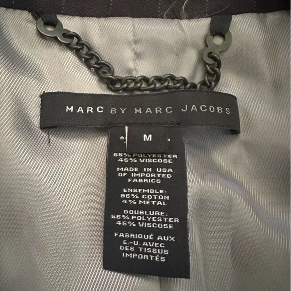 Marc By Marc Jacobs blue and Gray Blazer two button size medium lined casual - Picture 5 of 8